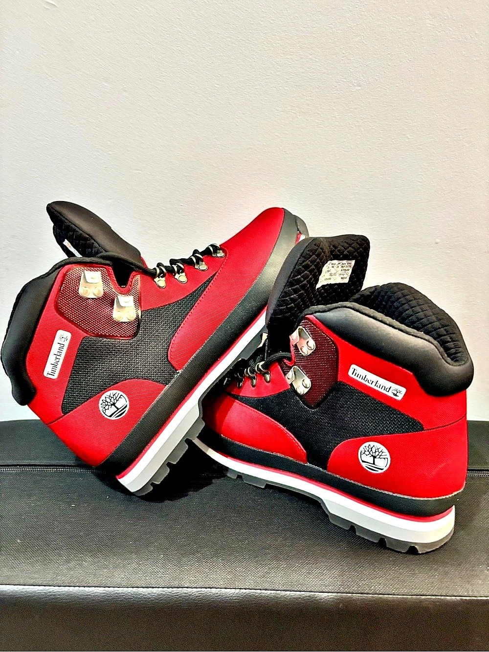 Timberland Euro Hiker Men's Red & Black Boots US 10 Like New